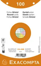 EXACOMPTA Fiches bristol, 125 x 200 mm, quadrillé, blanc