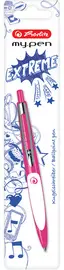 herlitz Stylo à bille rétractable my.pen, bleu/blanc
