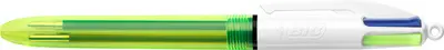 BIC Stylo à bille rétractable 4 Colours Fluo