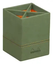 RHODIA Pot à crayons, en similicuir, sauge