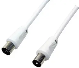 LogiLink Câble d'antenne, mâle - femelle, blanc, 2,5 m
