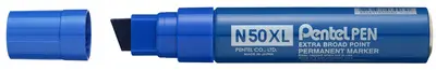 Pentel Marqueur permanent N50XL, pointe biseautée, bleu