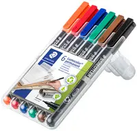 STAEDTLER Marqueur permanent 313S Lumocolor, étui de 6
