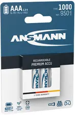 ANSMANN Pile rechargeable NiMH Premium, Micro AAA, 1.100 mAh