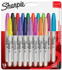 Sharpie Marqueur permanent FINE, blister de 18