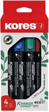 Kores Marqueur permanent "ECO XP2", pointe biseautée, étui