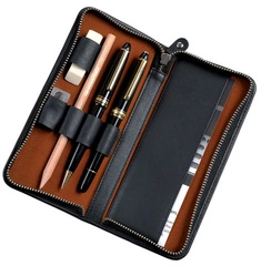 Alassio Etui pour 3 stylos, cuir, noir