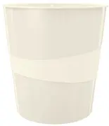 LEITZ Corbeille à papier WOW, en plastique, 15 litres, blanc