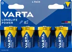 VARTA Pile alcaline Longlife Power, Mono (D/LR20), par 4
