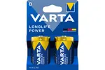 VARTA Pile alcaline Longlife Power, Mono (D), par 2