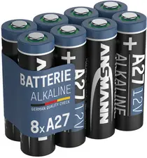 ANSMANN Pile alcaline A27/LR27, 12 V, en lot de 8