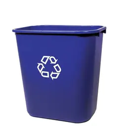 Rubbermaid Corbeille à papier, 39 litres, PE, bleu