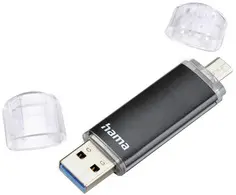 hama Clé USB 3.0 "Laeta Twin", 16 GB, noir
