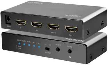 LogiLink Commutateur HDMI 4K/60 Hz, 2x 2, bidirectionnel