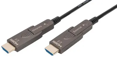 DIGITUS Câble optique hybride actif AOC HDMI, 4K, noir, 20 m