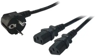 LogiLink Câble d'alimentation Y, 1 guide contact - 2 fiches