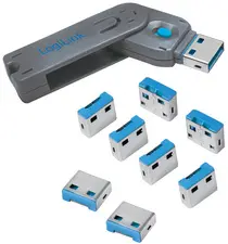 LogiLink Verrou de sécurité USB, 1 clé / 8 verrous