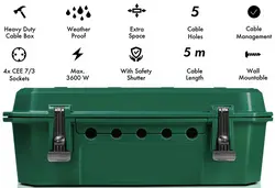 LogiLink Außen-Elektronikbox mit 4-fach Steckdosenleise