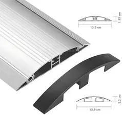 LogiLink Passe-câbles de sol, alu & ABS, 1.104 mm, argent