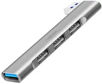 LogiLink Hub USB 3.0 Ultraslim, 4 ports, boîtier aluminium