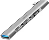 LogiLink Hub USB 3.0 Ultraslim, 4 ports, boîtier aluminium
