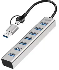 LogiLink Hub USB 3.0, 7 ports, 7x USB-A, argent