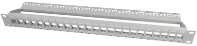 LogiLink Panneau de brassage keystone 19", non blindé, gris
