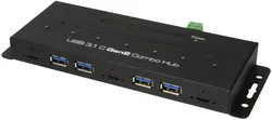 LogiLink Hub combo industriel USB 3.2 (Gen2), 7 ports, noir