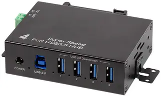 LogiLink Hub industriel USB 3.0, 4 ports, noir
