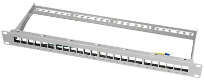 LogiLink Panneau de brassage Keystone 19", blindé, gris c