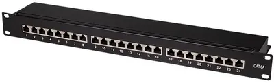 LogiLink Panneau de brassage 19" Cat.6A, 24 ports, noir, 1U