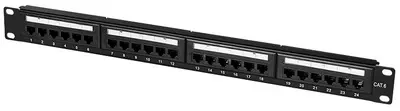 LogiLink Panneau de brassage 19" Cat.6, 24 ports, noir, 1 U
