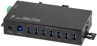 LogiLink Hub industriel USB 3.0, 7 ports, noir