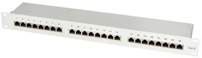 LogiLink Panneau de brassage 19" cat.6 EconLine, 24 ports