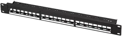 LogiLink Panneau de brassage 19" Keystone, 24 ports, noir