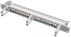 LogiLink Panneau de brassage Keystone 19", 16 ports, gris