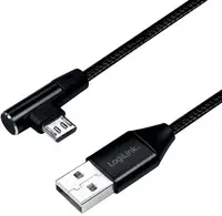 LogiLink Câble USB 2.0, USB-A - Micro USB, 0,3 m, noir