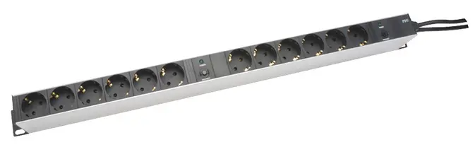 DIGITUS Multiprise 19", 12 prises, argent/anthracite
