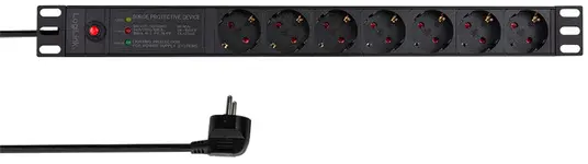 LogiLink 19" Steckdosenleiste, 7-fach, mit Netzfilter &
