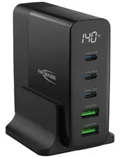 ANSMANN Chargeur de bureau USB DC5140PD, 5 ports, 140 watts