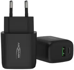 ANSMANN Chargeur USB Home Charger HC218PD, 2x port USB, noir