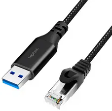 LogiLink Câble Ethernet USB 3.0, USB-A - RJ45, 15 m
