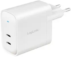 LogiLink Adaptateur de prise USB, 2x USB-C PD, 40 W, blanc