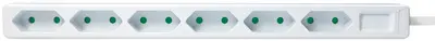 LogiLink Multiprise Euro, 6 prises, sans interrupteur, blanc