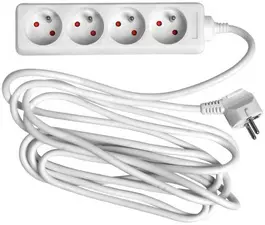 Wonday Prolongateur multiprise, 4 prises, blanc