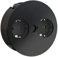 BACHMANN Steckdoseneinheit TWIST, 2-fach, schwarz matt