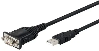 DIGITUS Câble adaptateur, USB-A - RS232, 1,8 m, noir