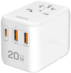 LogiLink Chargeur de voyage universel (EU/AUS/US/UK), 20 W