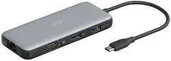 DIGITUS Station d'accueil USB-C, 7 ports, gris/noir
