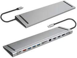 LogiLink USB 3.2 (Gen 2) Docking Station, 12-Port, silber